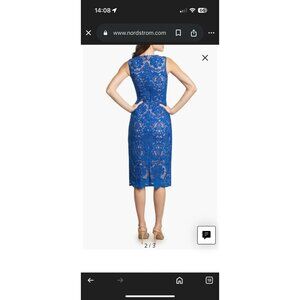 Dress The Population Jayleen Lace Sweetheart Dress In Electric Blue BNWT Size s